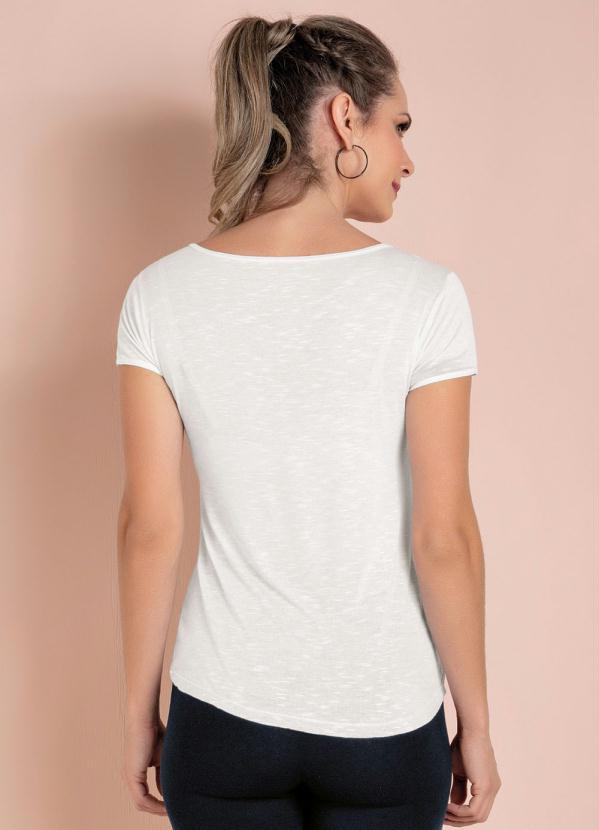 Blusa Mullet Branca Manga Curta Posthaus