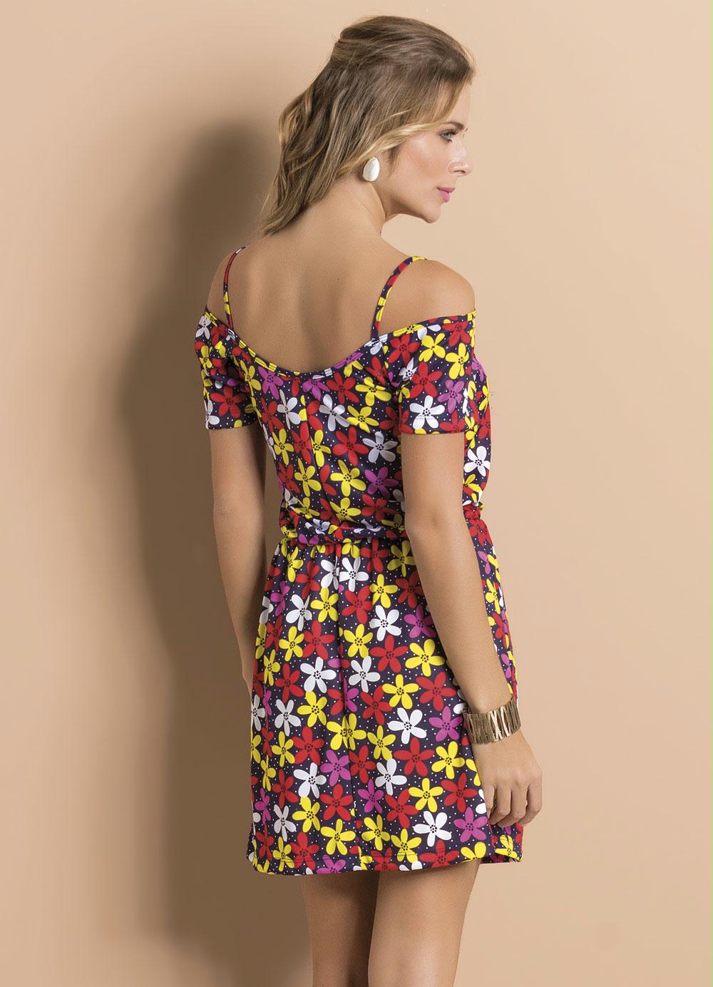 Vestido Ciganinha El Stico Na Cintura Floral Moda Pop